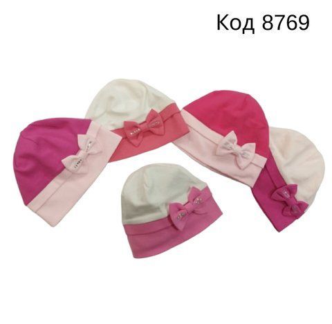,EloMelo Шапка трикотажна для дівчинки Польща 48-50 5шт 08769 фото