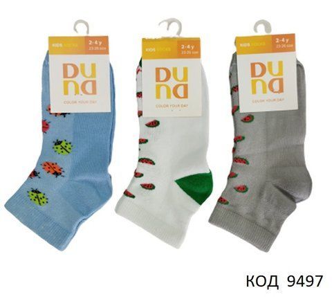 DUNA Шкарпетки бавовняні дитячі 4281/4282 СІТКА Мікс кольорів 16-18//20-22 6(3)шт 09497 фото