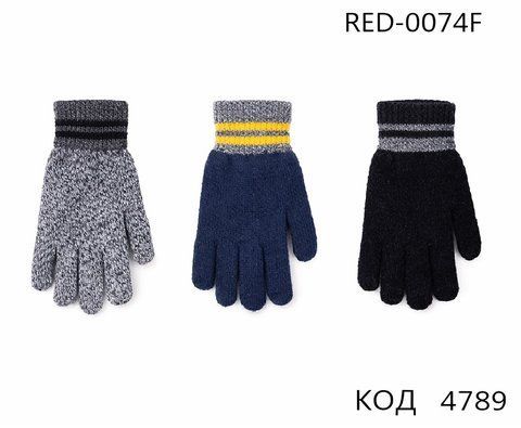 YO од.Перчатки чоловічі в'язані RED-0074F 5% шерсть МЕЛАНЖ розмір 24,26 6(3) шт 04789 фото