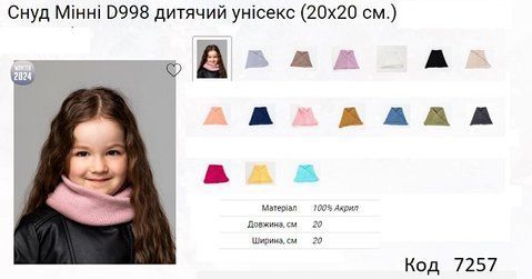 ALex СНУД вязка МІННІ D998 мікс (20*20см) 100% акрил 5шт 07257 фото