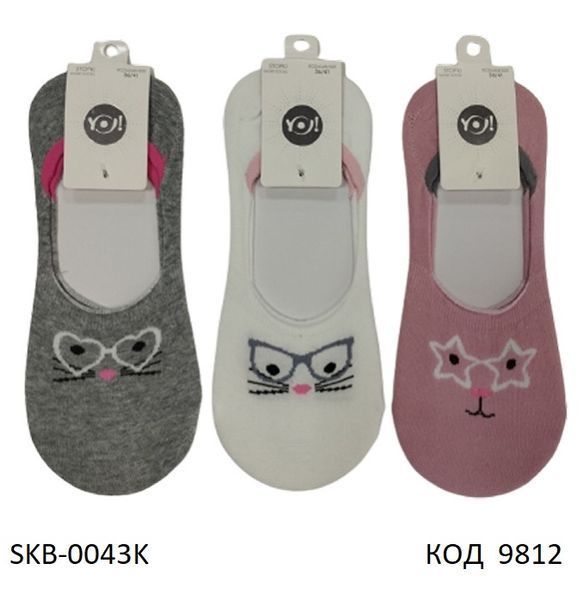 YO Сліди жіночі SKB-0043K МІКС кольорів 36-41 3 шт 09812 фото