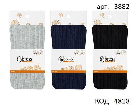 Bross Колготки бавовняні для дівчинки РУБЧИК 3882 МІКС 6(3) шт. 04818 фото
