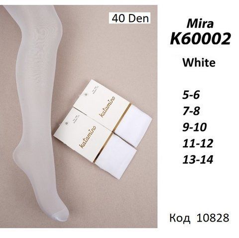 ArtiKatamino Колготки капронові 40 DEN 90%ПА,10%Ел ОДНОТОН К60002 Beyaz(БІЛИЙ) 6(1) шт. 10828 фото