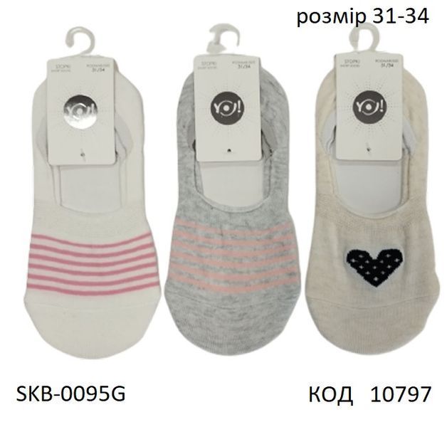 YO Сліди для дівчинки SKB-0095G МІКС кольорів 31-34 6(3) шт 10797 фото